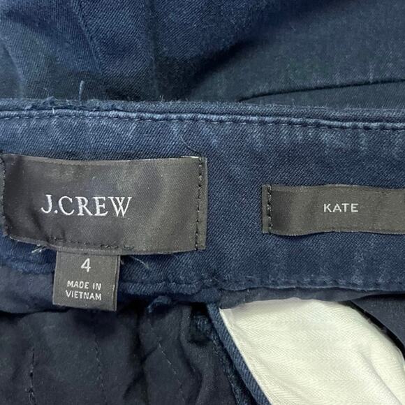 J.Crew Kate Women's Blue Straight Leg Mid Rise Crop Trousers Dress Pants Size 4 - Picture 4 of 5